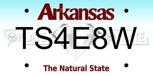 TS4E8W Arkansas License Plate