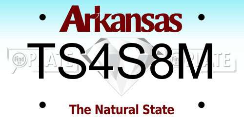TS4S8M Arkansas License Plate