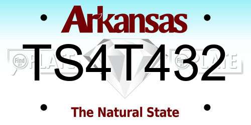 TS4T432 Arkansas License Plate