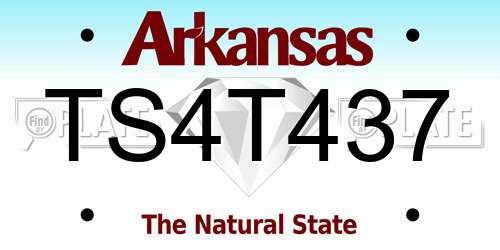 TS4T437 Arkansas License Plate