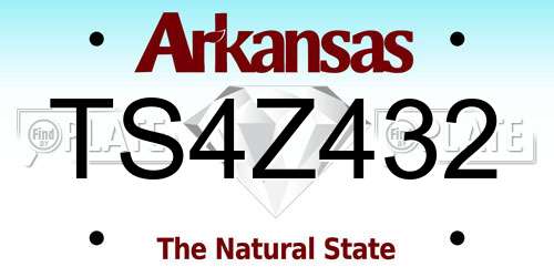 TS4Z432 Arkansas License Plate