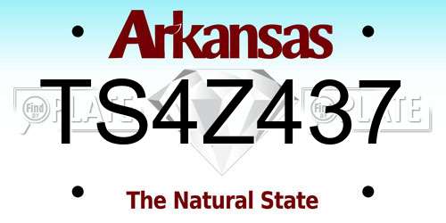 TS4Z437 Arkansas License Plate