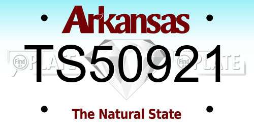 TS50921 Arkansas License Plate