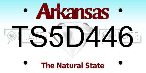 TS5D446 Arkansas License Plate