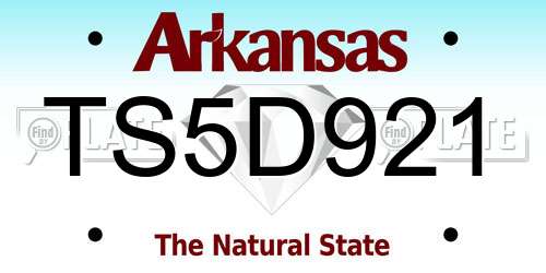 TS5D921 Arkansas License Plate
