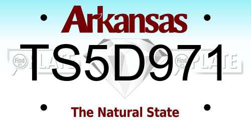 TS5D971 Arkansas License Plate
