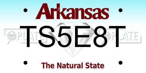 TS5E8T Arkansas License Plate