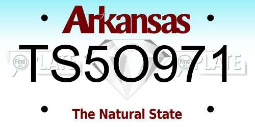 TS5O971 Arkansas License Plate