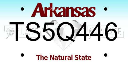 TS5Q446 Arkansas License Plate