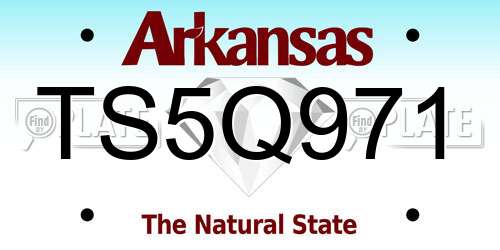 TS5Q971 Arkansas License Plate