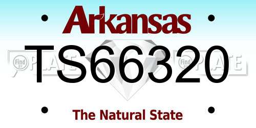 TS66320 Arkansas License Plate