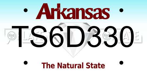 TS6D330 Arkansas License Plate