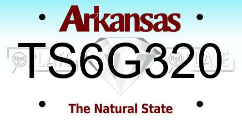 TS6G320 Arkansas License Plate