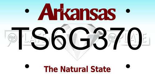 TS6G370 Arkansas License Plate