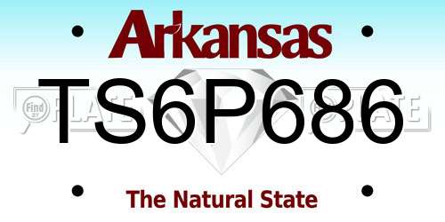 TS6P686 Arkansas License Plate