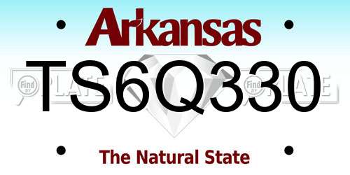 TS6Q330 Arkansas License Plate