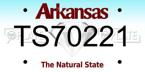 TS70221 Arkansas License Plate
