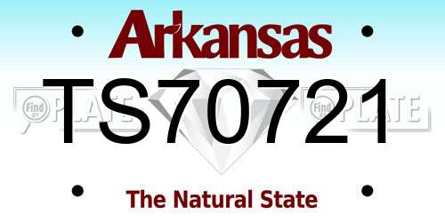 TS70721 Arkansas License Plate