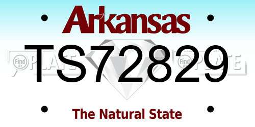 TS72829 Arkansas License Plate