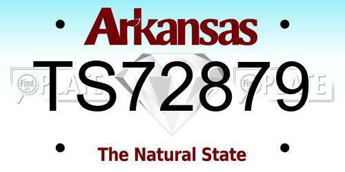 TS72879 Arkansas License Plate
