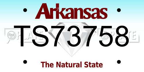 TS73758 Arkansas License Plate