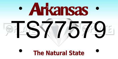 TS77579 Arkansas License Plate