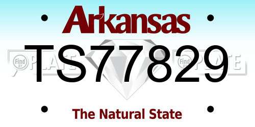 TS77829 Arkansas License Plate