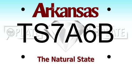 TS7A6B Arkansas License Plate