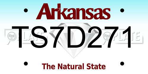 TS7D271 Arkansas License Plate