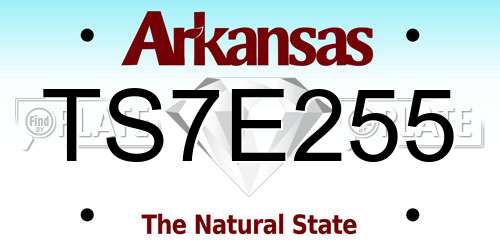 TS7E255 Arkansas License Plate