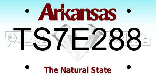 TS7E288 Arkansas License Plate