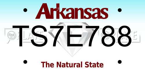 TS7E788 Arkansas License Plate