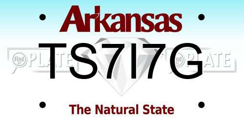 TS7I7G Arkansas License Plate