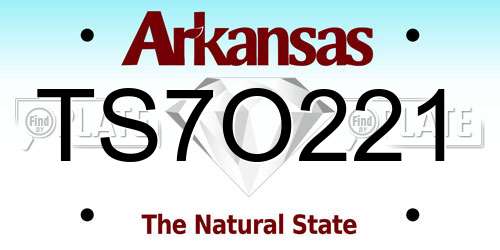 TS7O221 Arkansas License Plate