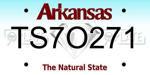 TS7O271 Arkansas License Plate