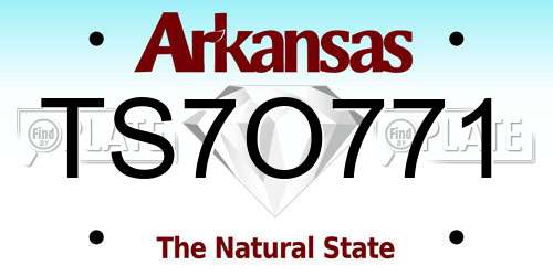 TS7O771 Arkansas License Plate