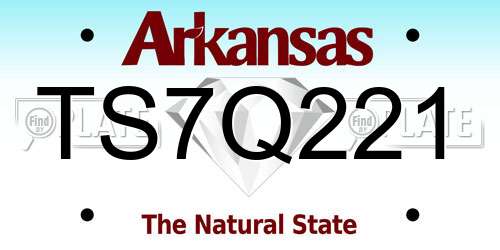 TS7Q221 Arkansas License Plate