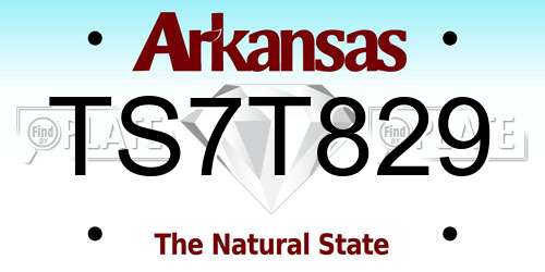 TS7T829 Arkansas License Plate