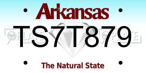 TS7T879 Arkansas License Plate