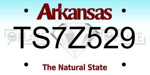 TS7Z529 Arkansas License Plate
