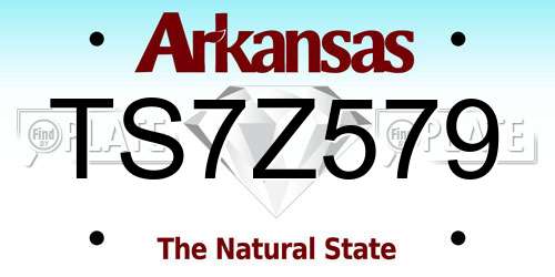TS7Z579 Arkansas License Plate