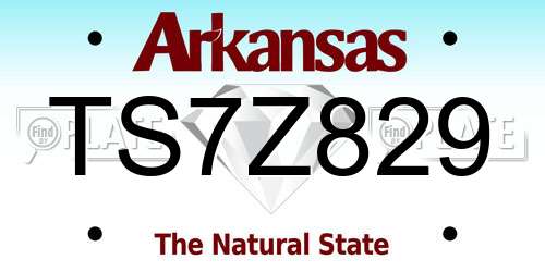 TS7Z829 Arkansas License Plate