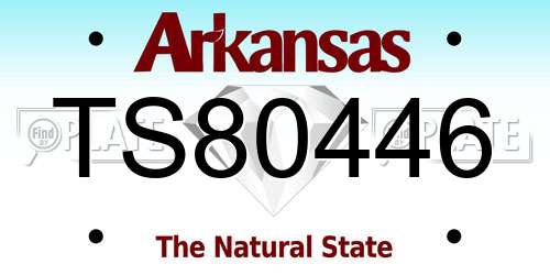 TS80446 Arkansas License Plate