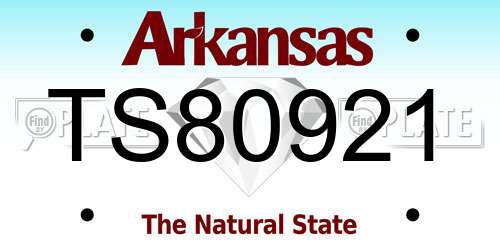 TS80921 Arkansas License Plate