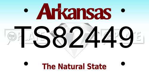 TS82449 Arkansas License Plate