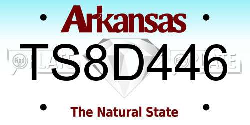 TS8D446 Arkansas License Plate