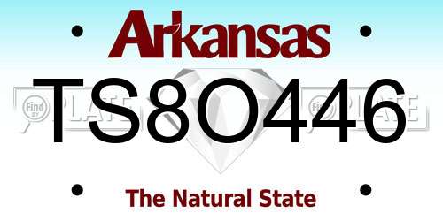 TS8O446 Arkansas License Plate
