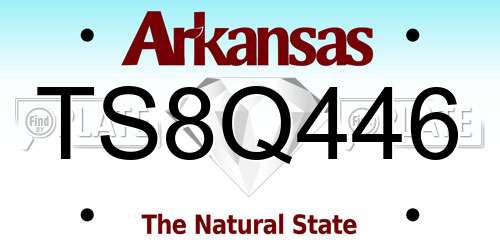TS8Q446 Arkansas License Plate