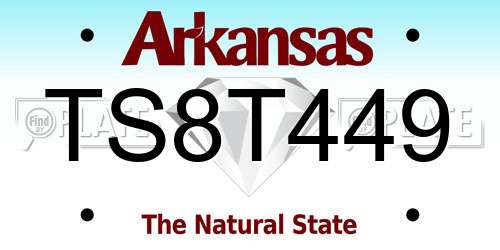 TS8T449 Arkansas License Plate