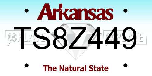 TS8Z449 Arkansas License Plate